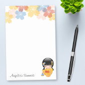 Summer Kokeshi Doll - Yellow Kimono Geisha Girl Post-it® Notes