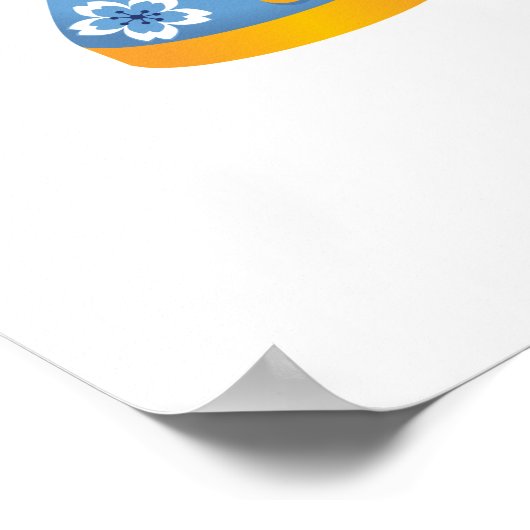 Summer Kokeshi Doll - Yellow Kimono Geisha Girl Poster (Hoek)