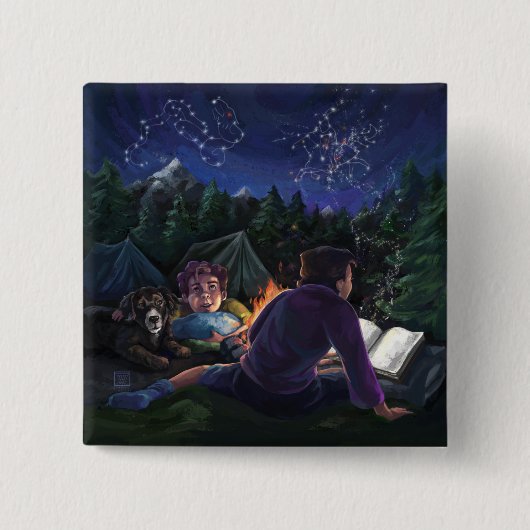 Summer Kovernachten Vierkante Button 5,1 Cm (Voorkant)