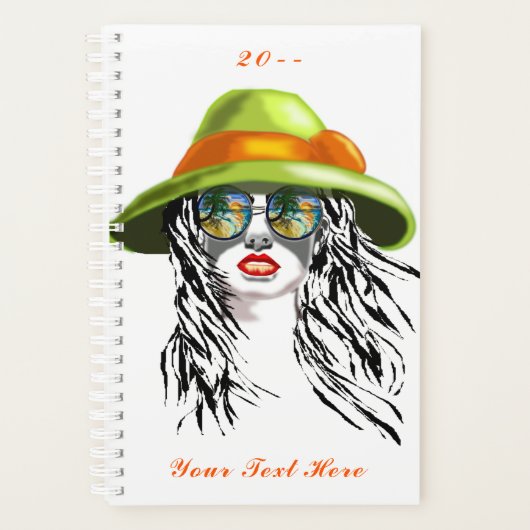 Summer Lady Planner aangepaste tekst en jaar (Voorkant)