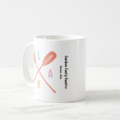 Summer Lake Paddles in Pastel met aangepaste tekst Koffiemok (Voorkant links)