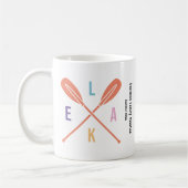 Summer Lake Paddles in Pastel met aangepaste tekst Koffiemok (Links)