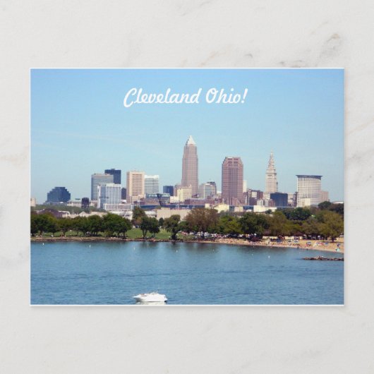 Summer Lake Skyline Cleveland OH Briefkaart (Voorkant)