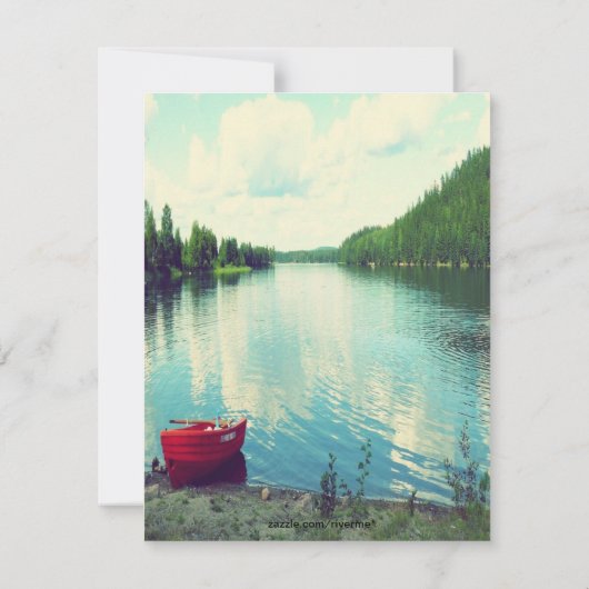 Summer Lakeside Wedding Event Custom Invites Kaart (Achterkant)