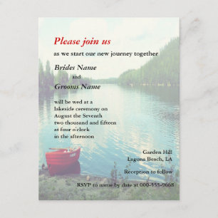 Summer Lakeside Wedding Event Custom Invites Kaart