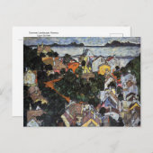 Summer Landscape, Krumau van Egon Schiele Briefkaart (Voorkant / Achterkant)