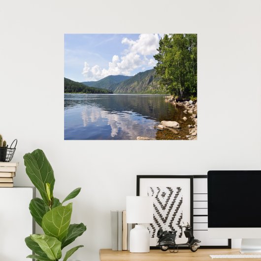 Summer Landscape met River Poster (Thuiskantoor)