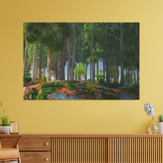 Summer Leaves Canvas Print (Insitu (Woonkamer))