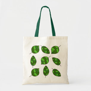 Summer Leaves Green Leaf Pattern Tote Bag