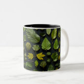 Summer Leaves Knolling Tweekleurige Koffiemok (Voorkant rechts)