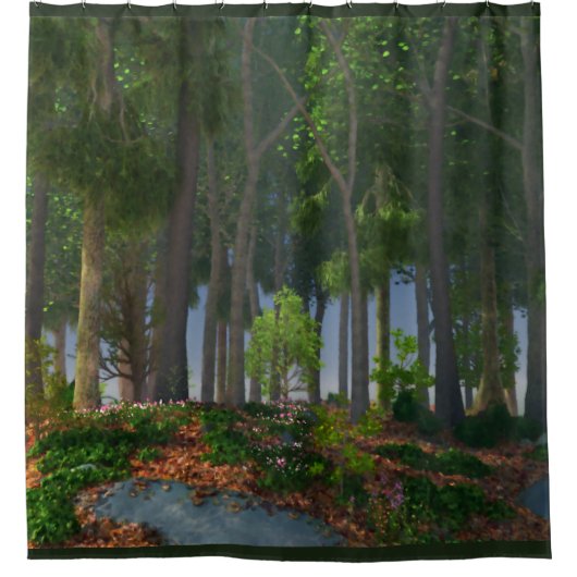 Summer Leaves Shower Curtain Douchegordijn (Voorkant)