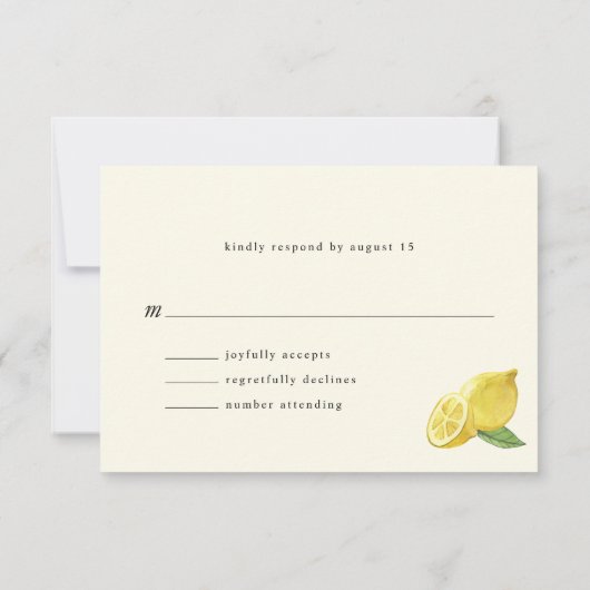 Summer Lemon Arrangements and QR Code RSVP Kaartje (Achterkant)