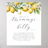 Summer Lemon Baby shower Hoe groot is de buik van  Poster (Voorkant)
