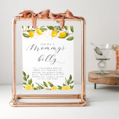 Summer Lemon Baby shower Hoe groot is de buik van Poster