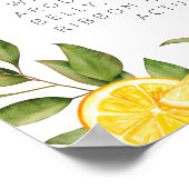 Summer Lemon Baby shower Hoe groot is de buik van  Poster (Hoek)