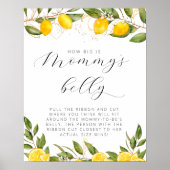 Summer Lemon Baby shower Hoe groot is de buik van  Poster (Voorkant)