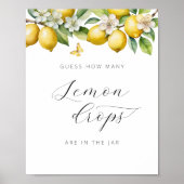 Summer Lemon Baby shower Hoeveel Lemon druppelt Poster (Voorkant)