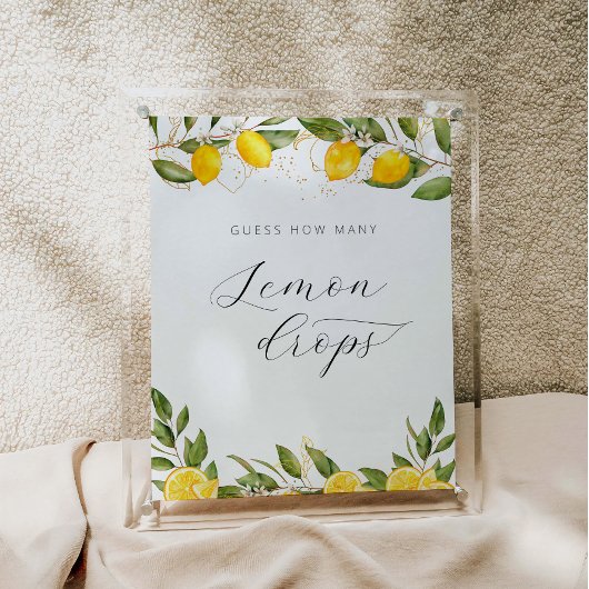Summer Lemon Baby shower Hoeveel Lemon druppelt Poster