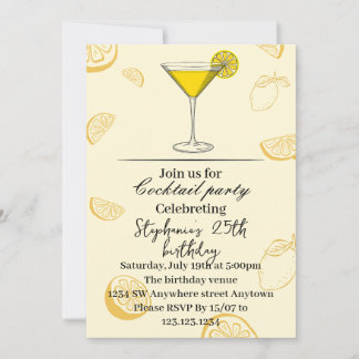 Summer Lemon Birthday Party Invite Kaart