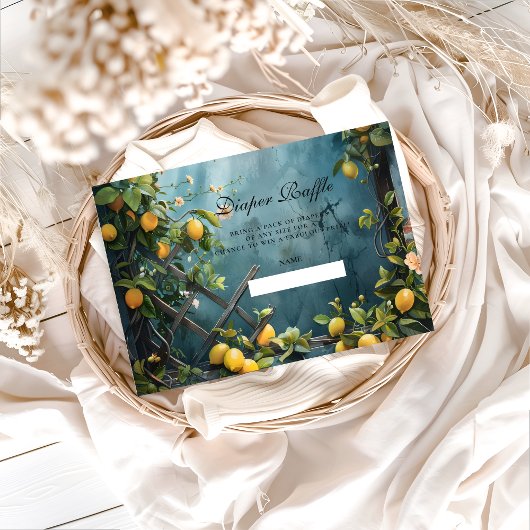 Summer Lemon Blossom Diapper Raffle Informatiekaartje