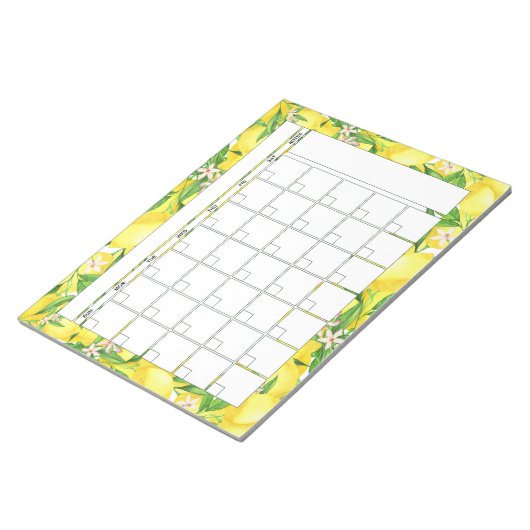 Summer Lemon Blossom Maandelijkse Planner Agenda Notitieblok (Schuin)