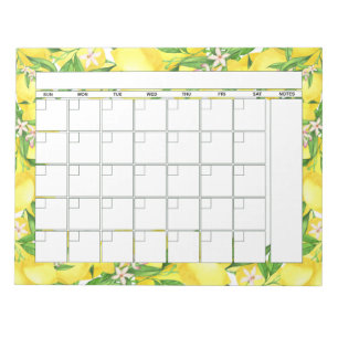 Summer Lemon Blossom Maandelijkse Planner Agenda Notitieblok