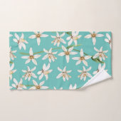 Summer Lemon blossom pattern on teal Bad Handdoek (Handdoek)