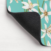 Summer Lemon blossom pattern on teal Muismat (Hoek)