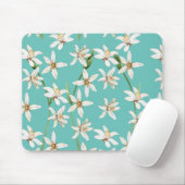 Summer Lemon blossom pattern on teal Muismat (Met muis)