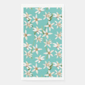 Summer Lemon blossom pattern on teal Servet (Voorkant)