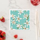Summer Lemon blossom pattern on teal Servet (Insitu)