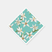 Summer Lemon blossom pattern on teal Servet (Hoek)