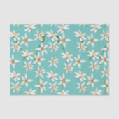 Summer Lemon blossom pattern on teal Tissuepapier (Voorkant)