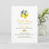 Summer Lemon Bridal Shower Invitations Kaart (Staand voorkant)
