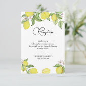 Summer lemon bruiloft RSVP kaartje (Staand voorkant)