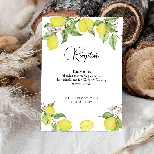 Summer lemon bruiloft RSVP kaartje