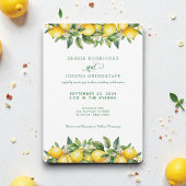 Summer Lemon Citrus Fruit Wedding Invitation  Kaart