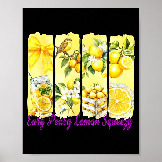 Summer Lemon,coquette Bow Summer Funny Gift Tee Wi Poster (Voorkant)