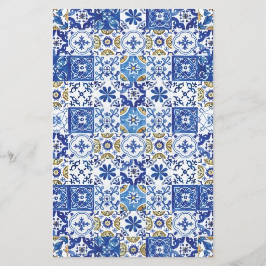 Summer Lemon Floral Baby shower Bingo Party Game (Achterkant)