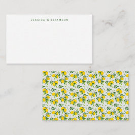 Summer Lemon Fruit Custom Name Gift Enclosure Notitiekaartje