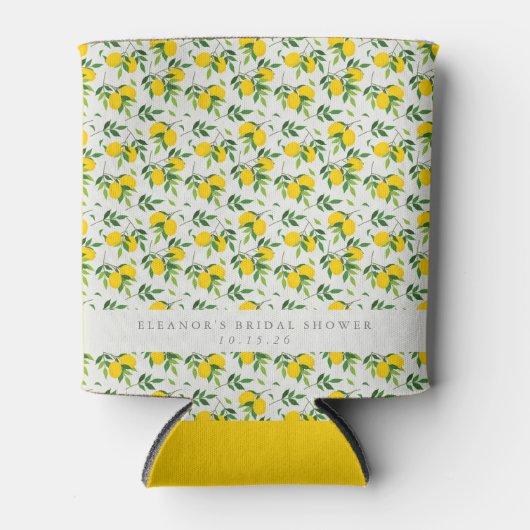 Summer Lemon Fruit Pattern Custom Vrijgezellenfees Blikjeskoeler (Voorkant)