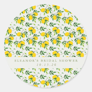 Summer Lemon Fruit Pattern Custom Vrijgezellenfees Ronde Sticker