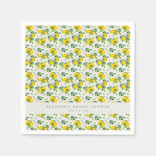 Summer Lemon Fruit Pattern Custom Vrijgezellenfees Servet (Voorkant)