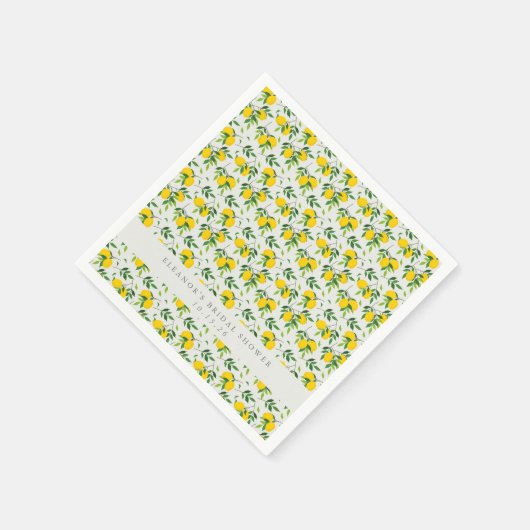 Summer Lemon Fruit Pattern Custom Vrijgezellenfees Servet (Hoek)