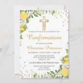 Summer Lemon Greenery Gold Cross bevestiging Kaart (Voorkant)