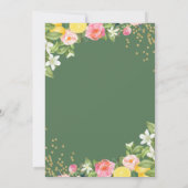 Summer Lemon Greenery Pink Floral Girl Baptisme Kaart (Achterkant)