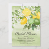 Summer Lemon & Limoen Bridal Shower Invitation Kaart (Voorkant)