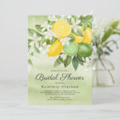 Summer Lemon & Limoen Bridal Shower Invitation Kaart (Staand voorkant)