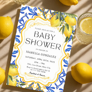 Summer Lemon Mediterraan Baby shower Kaart