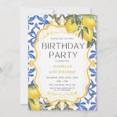 Summer Lemon Mediterraan Verjaardagsfeest Kaart (Voorkant)